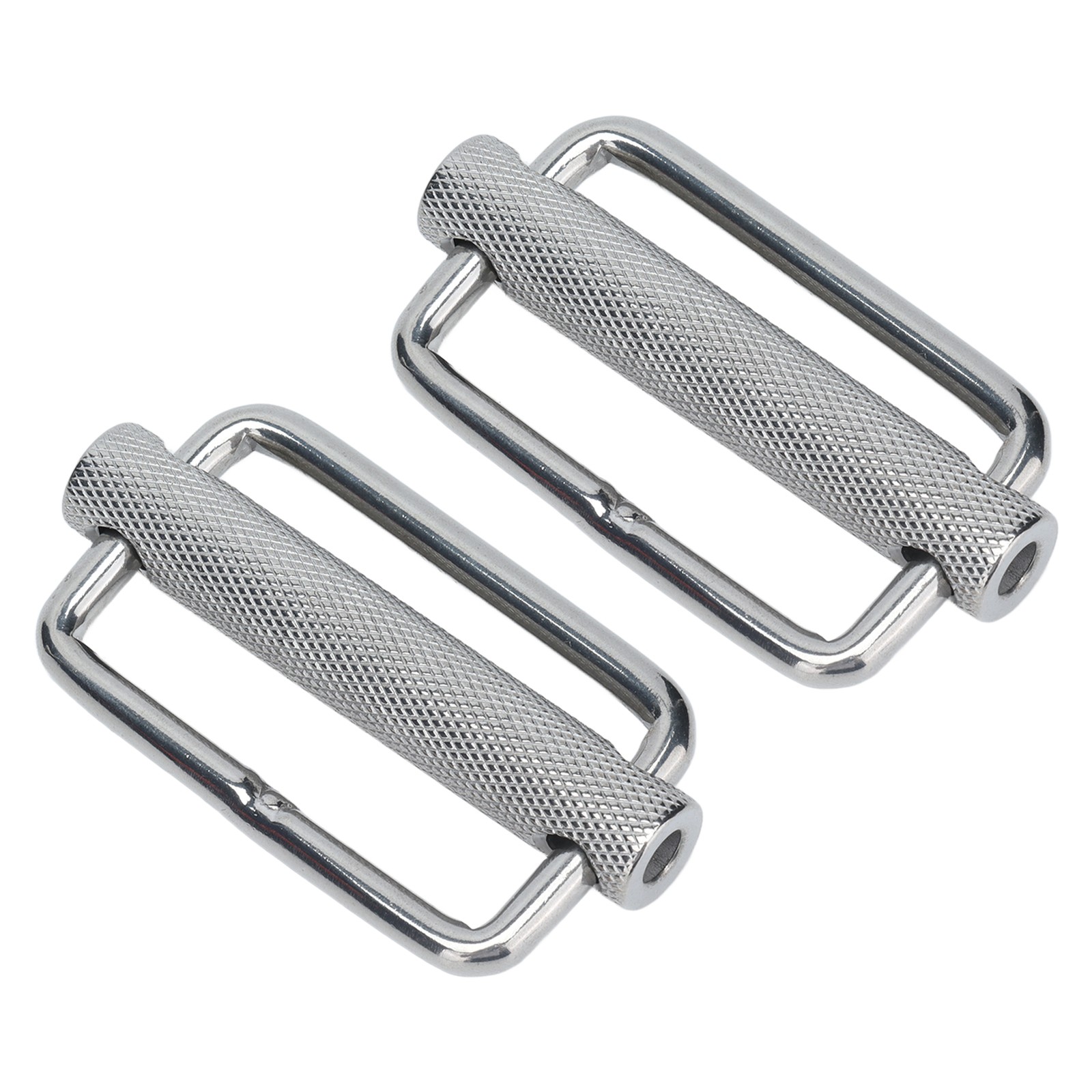 2Pcs Slide Buckle 316 Stainless Steel Rectangle Adjustable Knurled Roller Be CHU