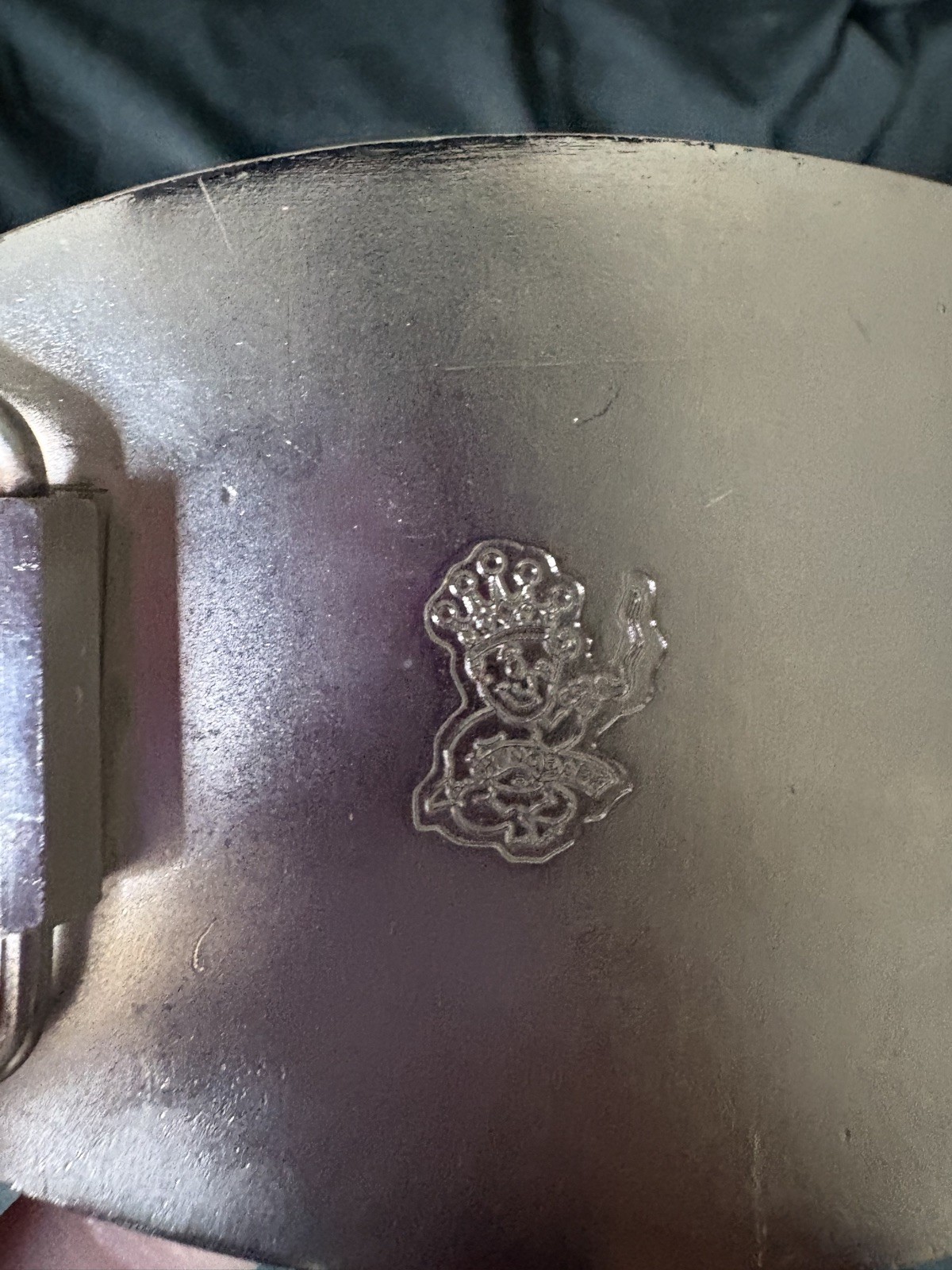 KING BABY BIG BELT BUCKLE 1-3/8&Prime; DIA DE LOS MUERTOS DAY OF DEAD CROSS & SKULL