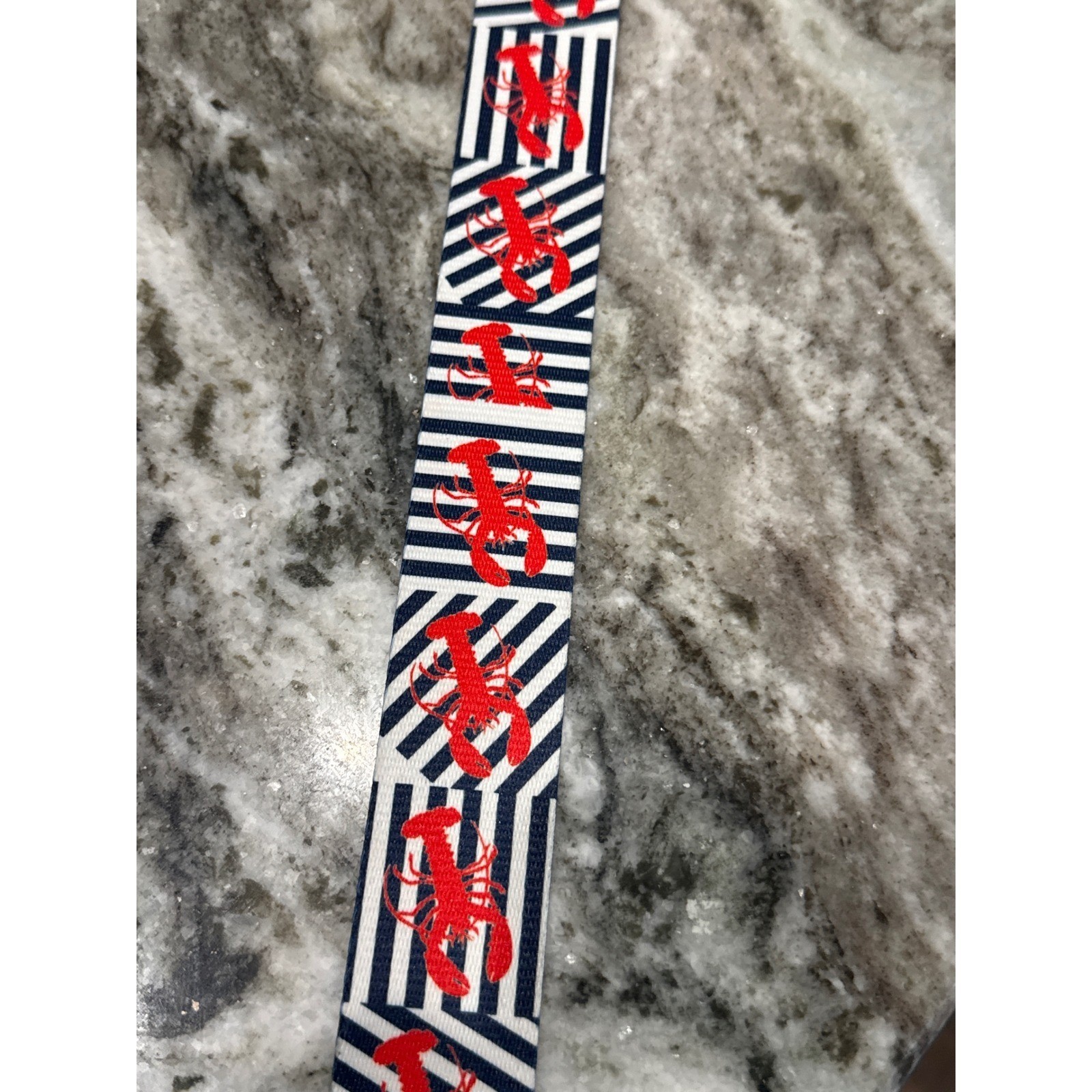 Croakies webbed bottle opener belt red lobster nautical striped pattern NWT