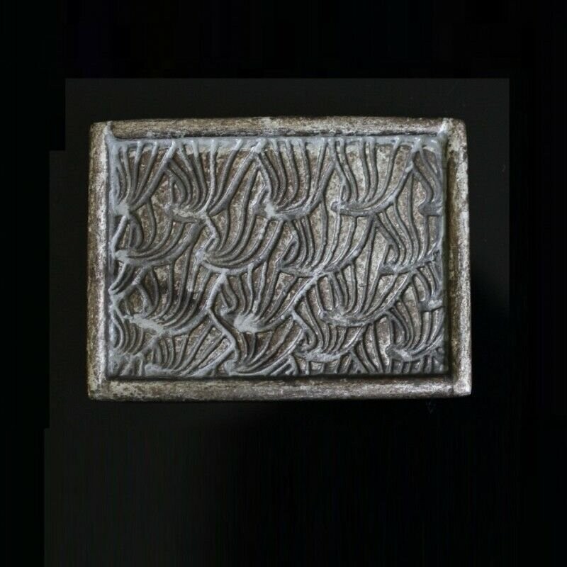 Rectangular Belt Buckle with Gingko Leaves Vintage Silver Natural Design