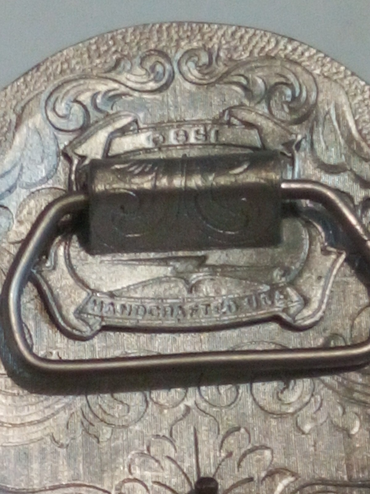 Vintage Eagle Under The Moon Large Metal Belt Buckle SSI Arizona Handcrafted