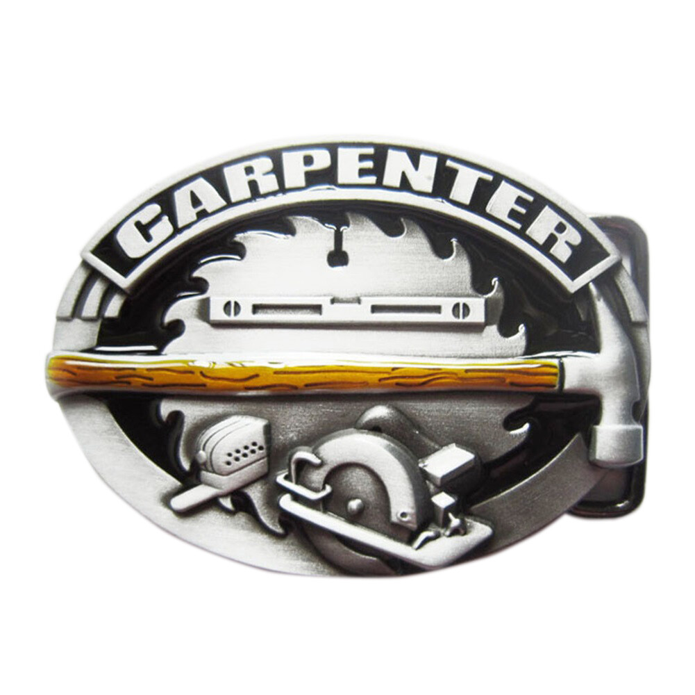Vintage Enamel Tradesman Carpenter Hammer Belt Buckle also Stock in the US