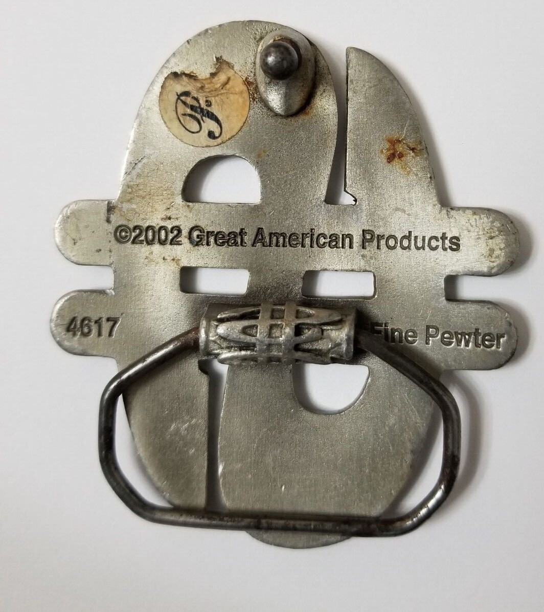 2002 Belt Buckle « $ »Sign Pewter Enameled Green by Great American Products 4617