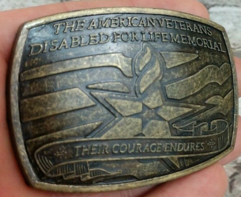 The American Veterans Disabled for Life Memorial Belt Buckle 2007 Sponsor #0369
