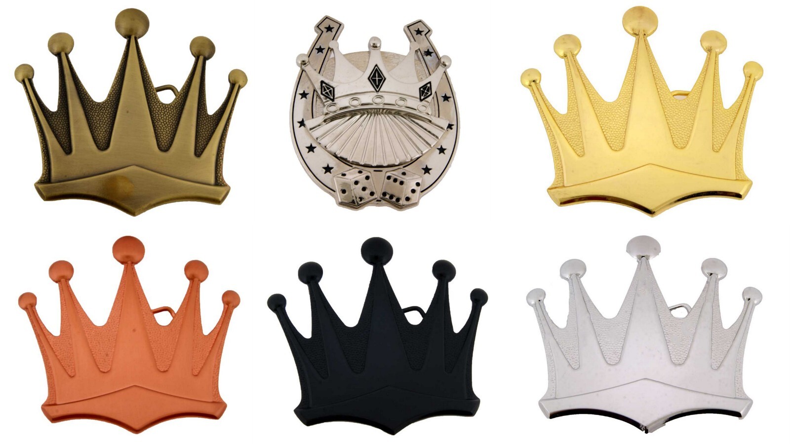 Crown Belt Buckle Mens Womens Wedding Royal Costume Silver Metal Fashion Western