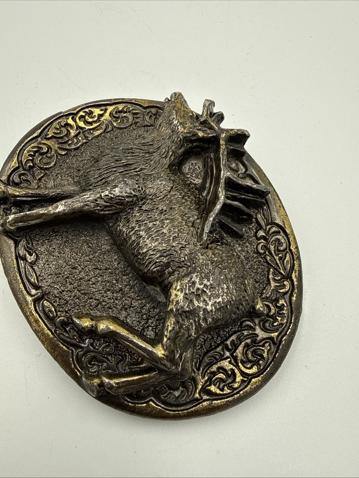 Stag Deer Belt Buckle Copyright 1981.Serial number 510. USA