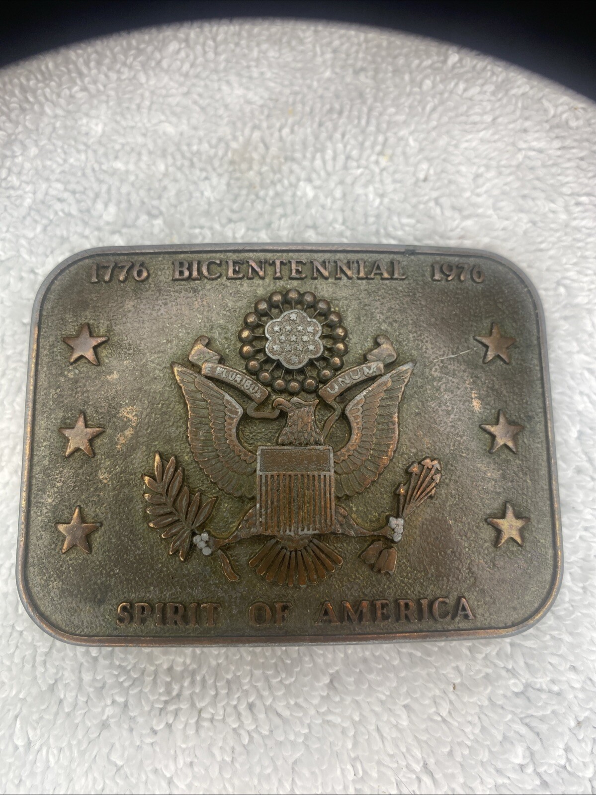 Vtg Belt Buckle 1776 Bicentennial 1976 Spirit Of America Seal Of America Eagle