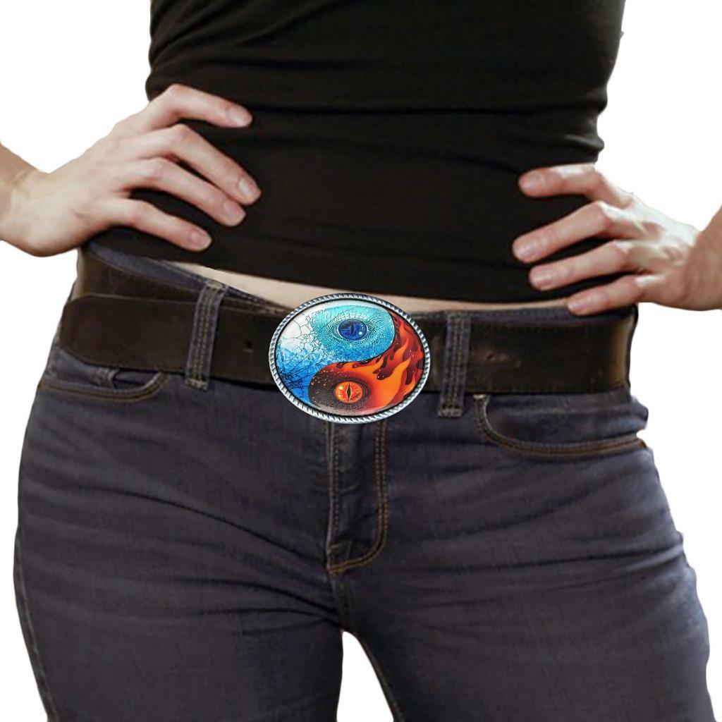 Yin Yang Sci-fi Dragon Tattoo Handmade Resin Artisan Belt Buckle