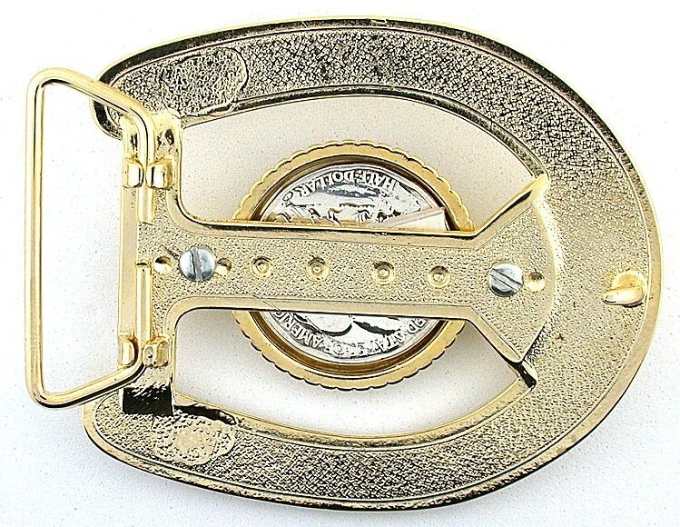Southwest Western Horseshoe 1943 Walking Liberty Half Dollar Belt Buckle EPBB233