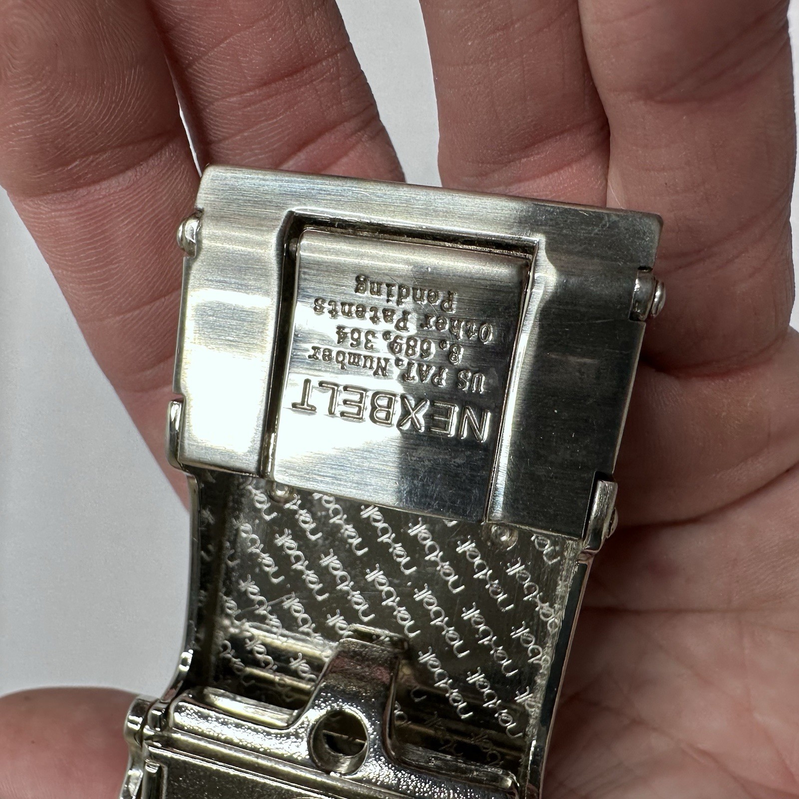 Nexbelt Belt Buckle Silver GRAY Waved Buckle only Ratchet System