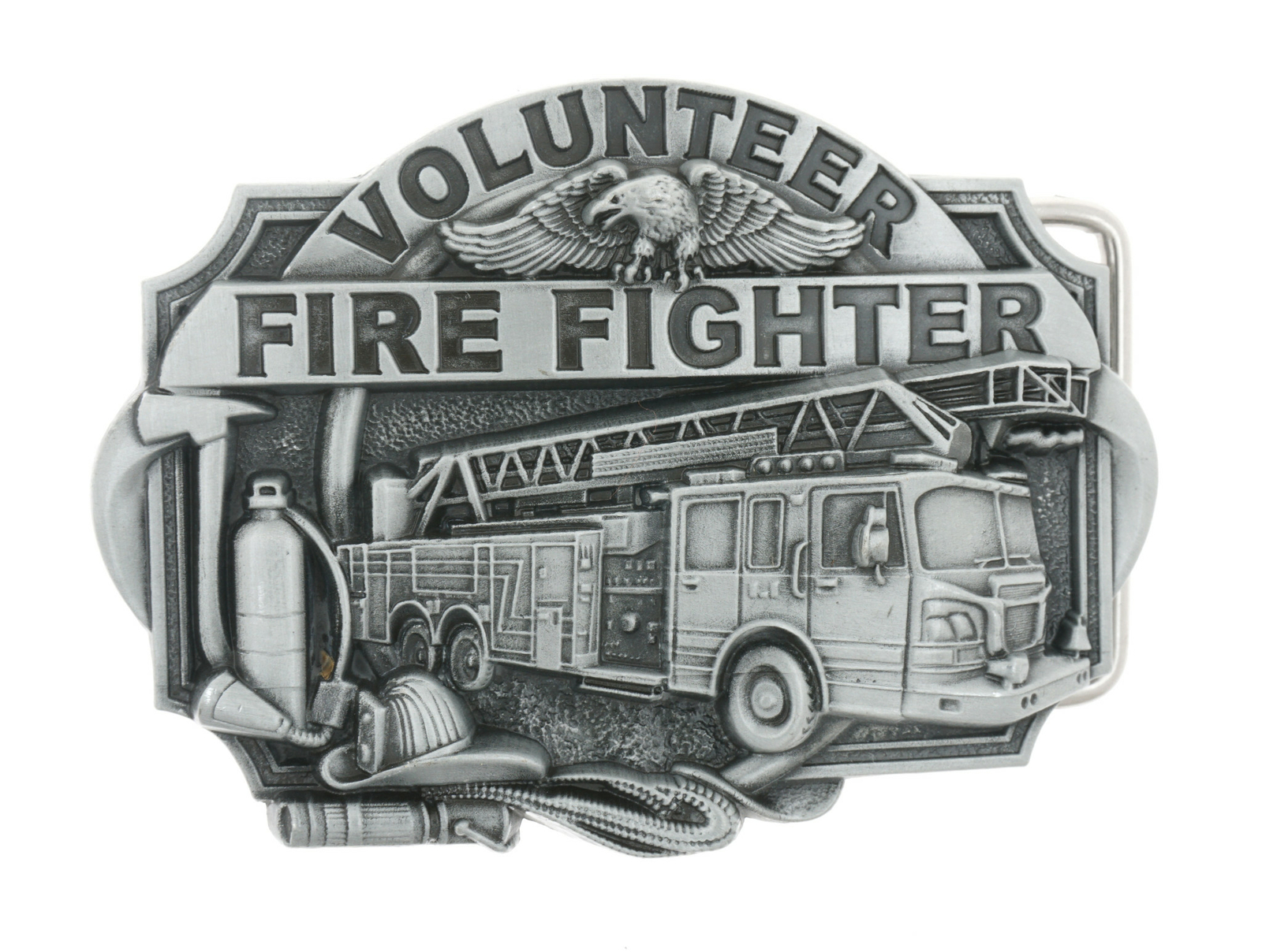 Volunteer Fire Fighter Fire Engine Truck Metal Belt Buckle