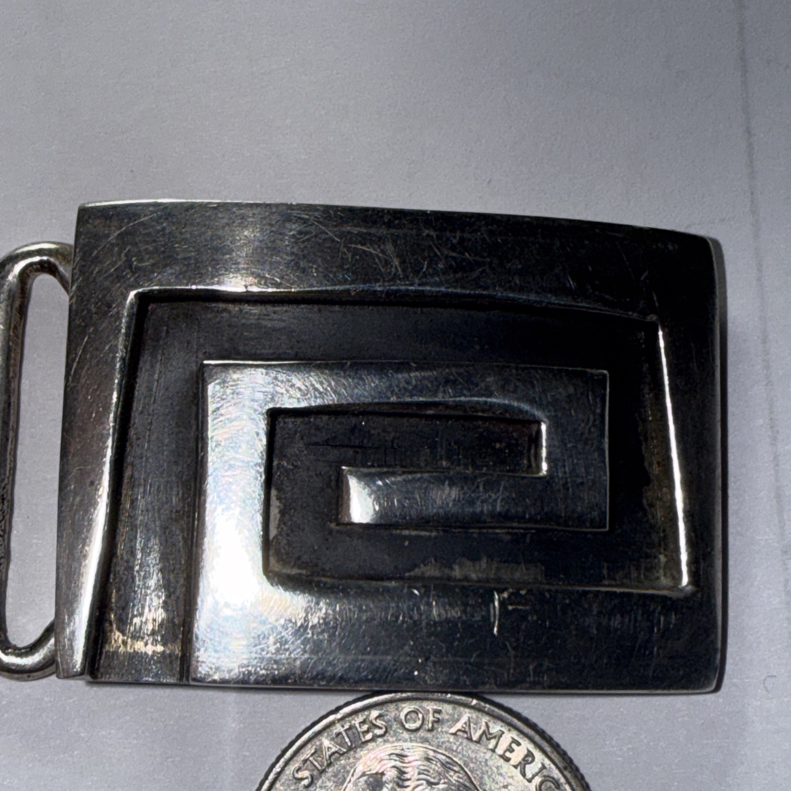Men’s Belt Buckle Mexico Designer Sterling Art Deco 50 Grams Retro Modern Old