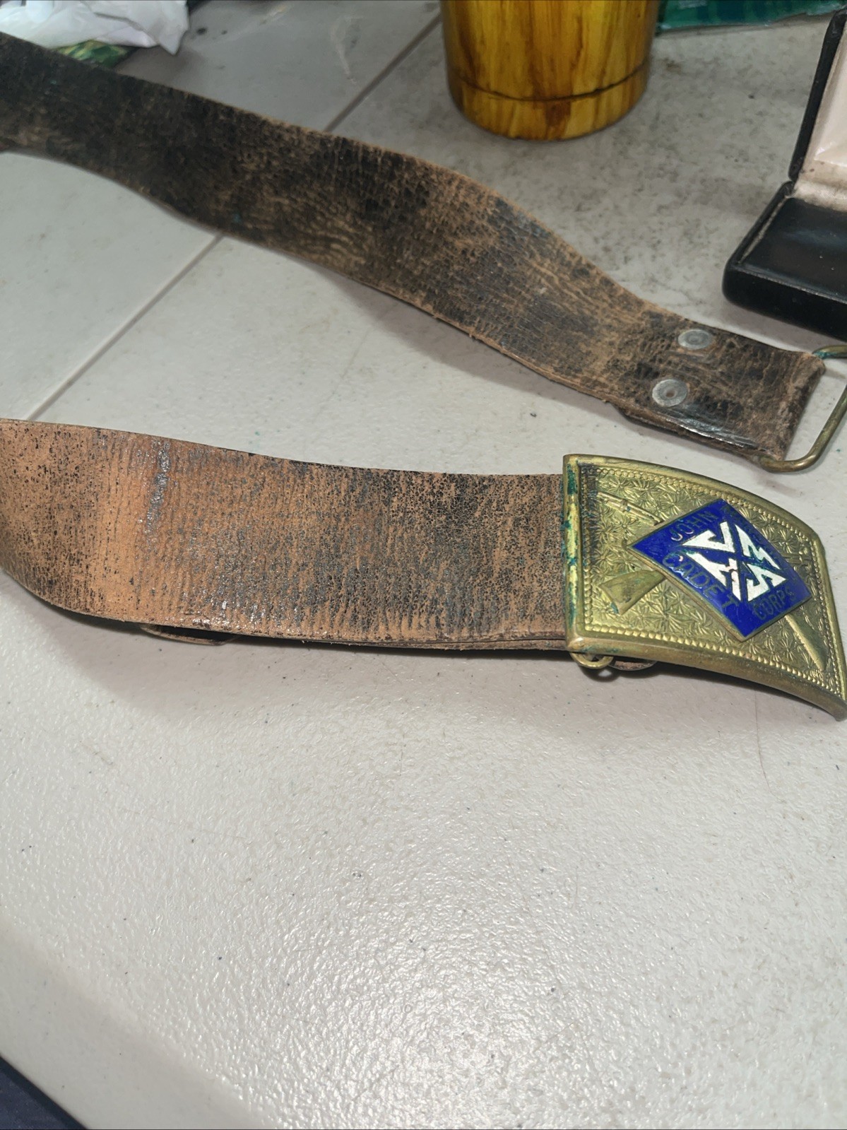 Vintage Rare 1940s 1950s John Marshall Cadet Corps Richmond VA Belt Buckle