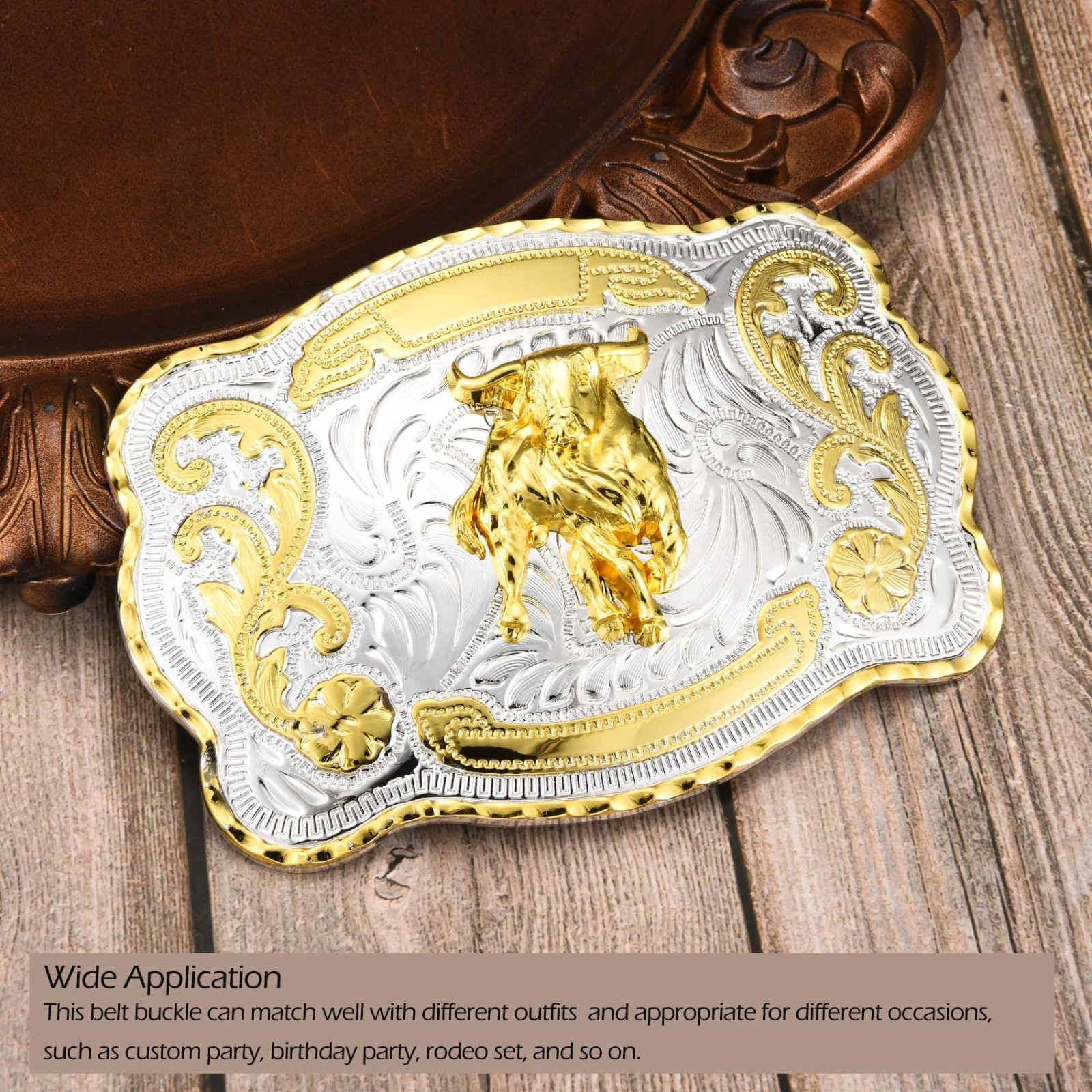 Large Golden Horse Bull Cowboy Belt Buckle for Men – Texas American Flag Accesso