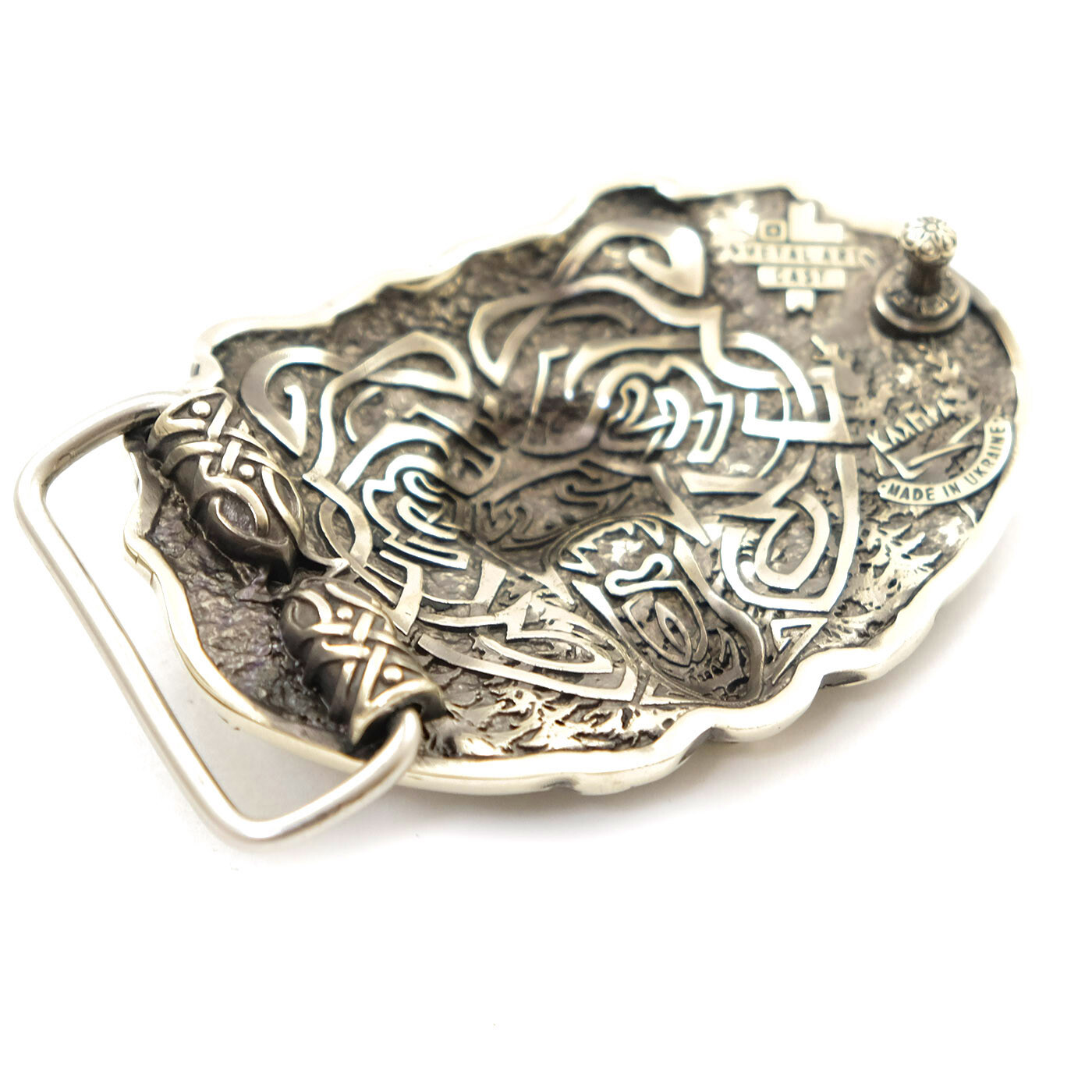 German silver Belt buckle Grizzly Bear, Animal belt buckle, Brown bear buckle