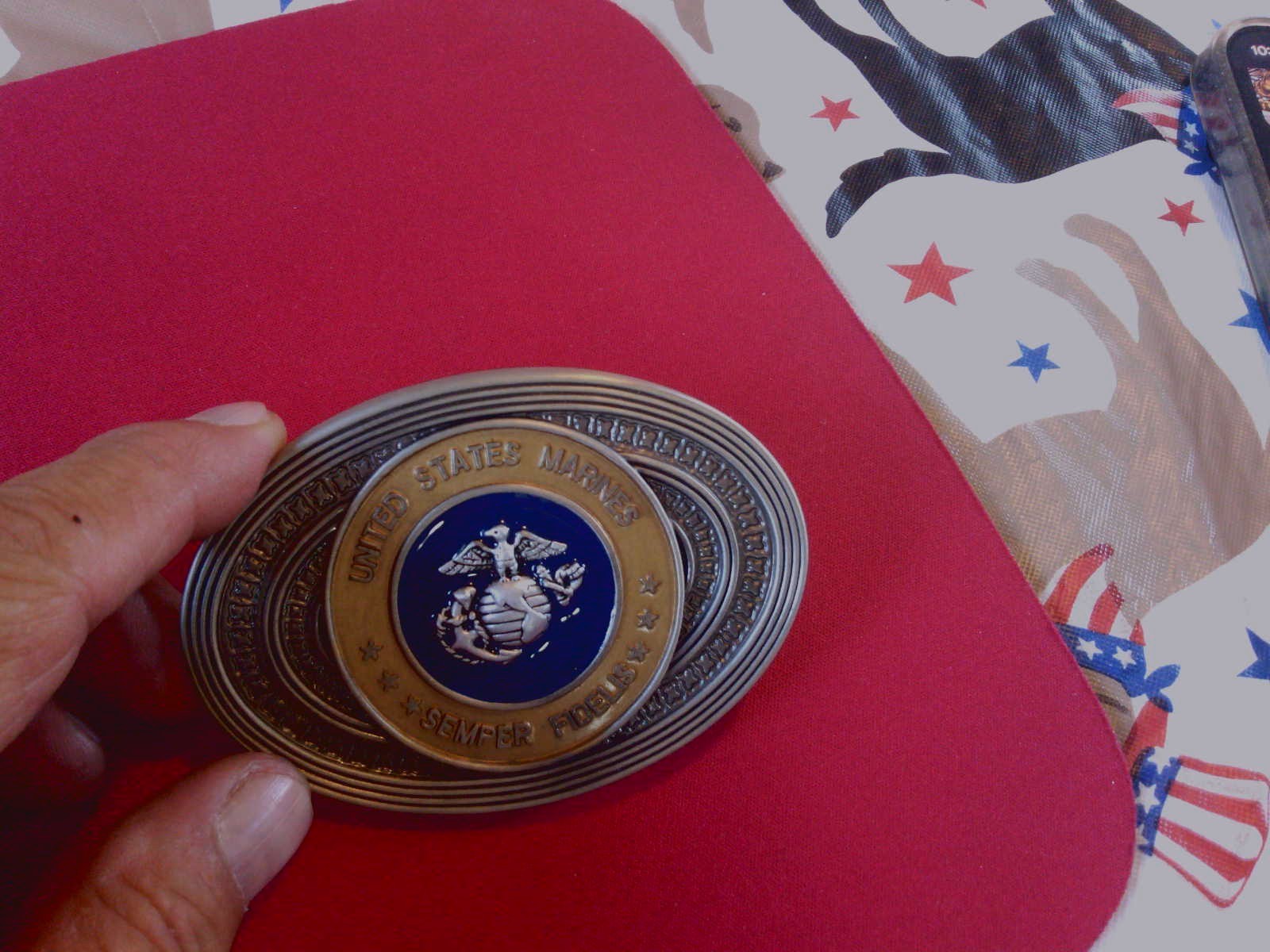 U.S. Marine Corps Semper Fidelis Military Colors Metal Belt Buckle New