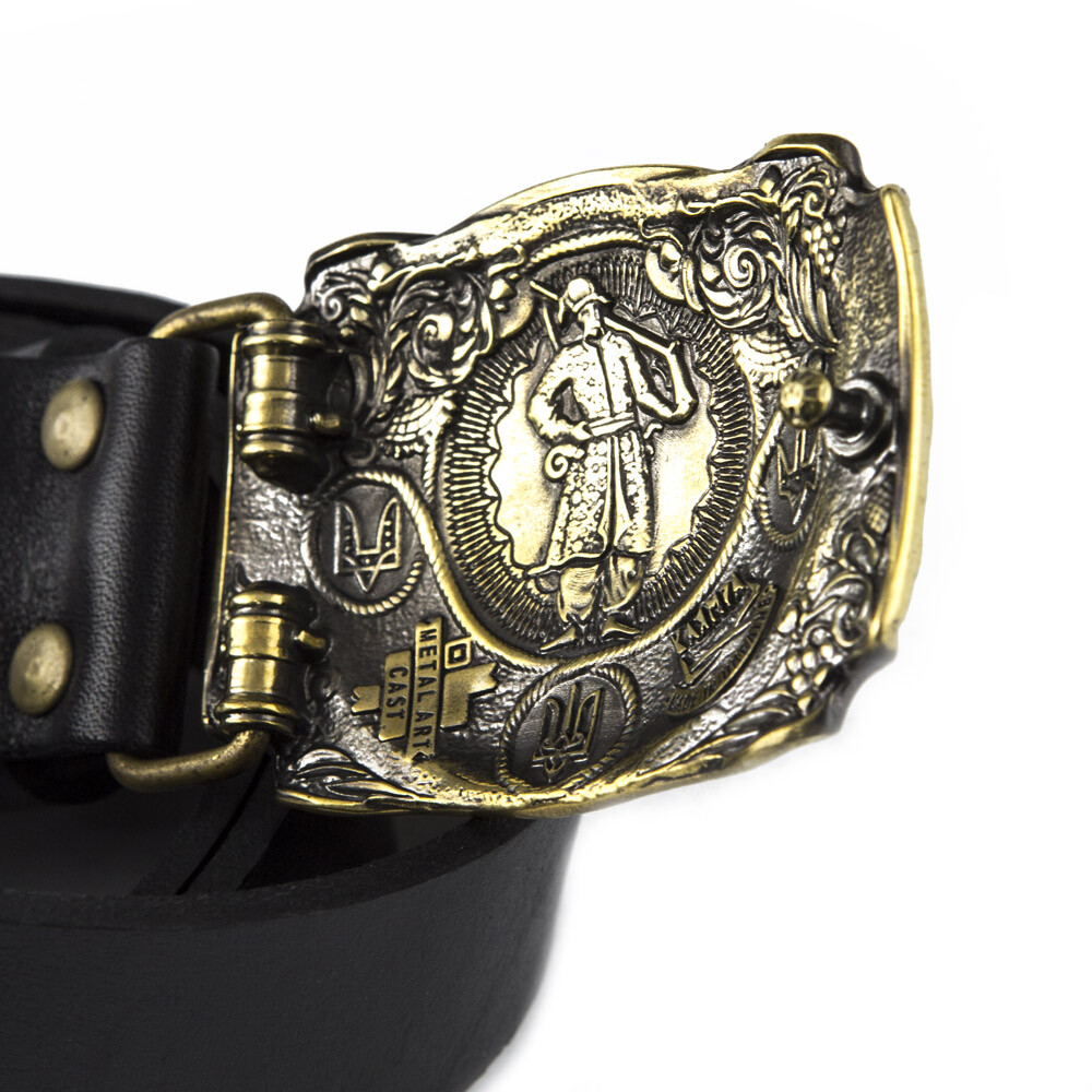 Brass belt buckle Glory to Ukraine! OUN, National Ukrainian OUN trident buckle