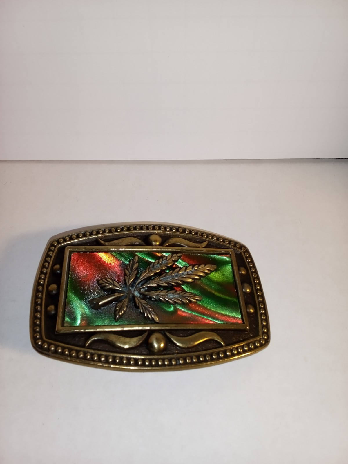 Marijuana Pot Leaf Belt Buckle CII New York