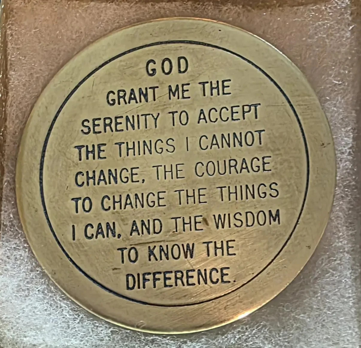 Vintage Metal Belt Buckle, Brass, Serenity Prayer, Church, Nice Western Design