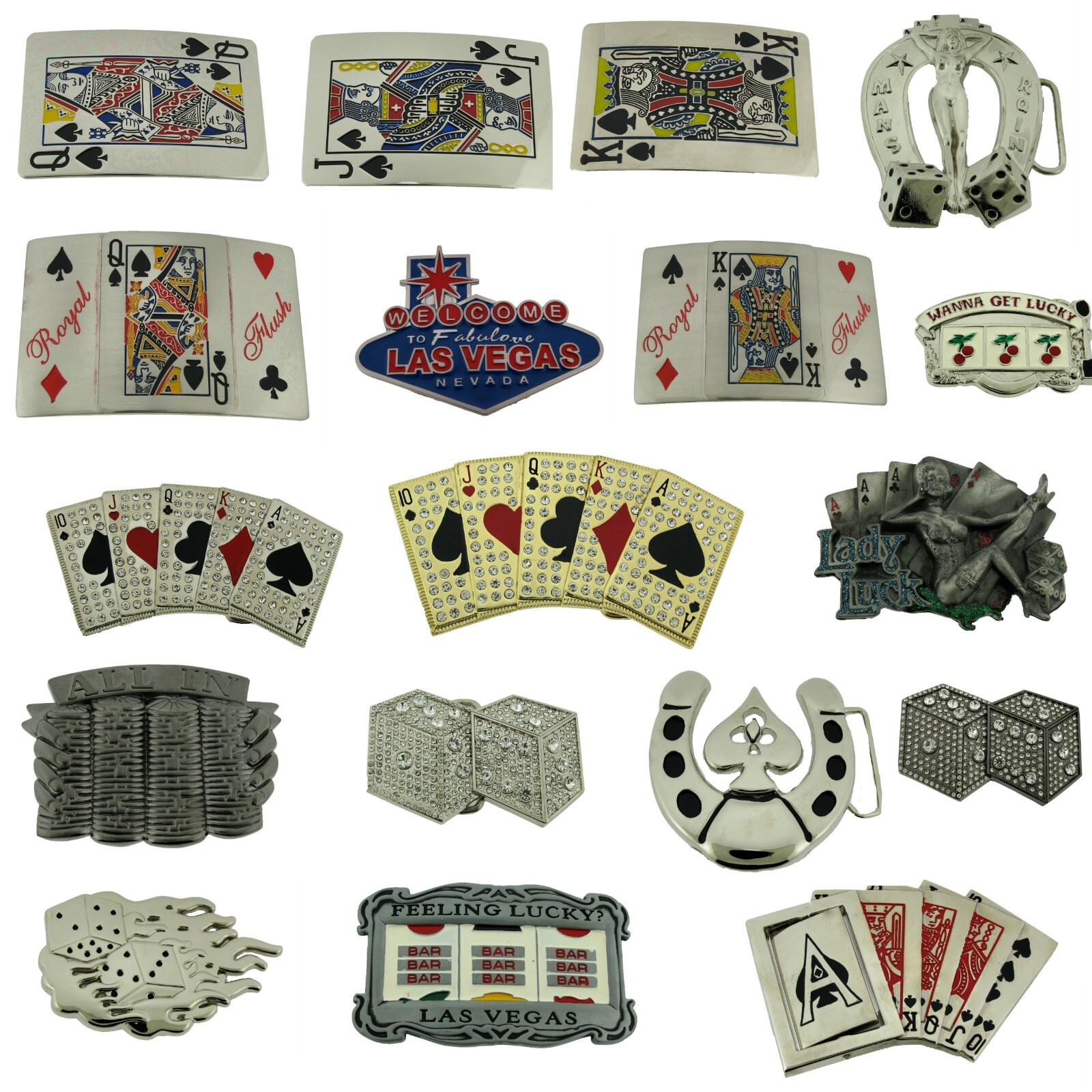 Lucky Dice Las Vegas Raiders Casino Bikers Truckers Western Cowboy Belt buckles