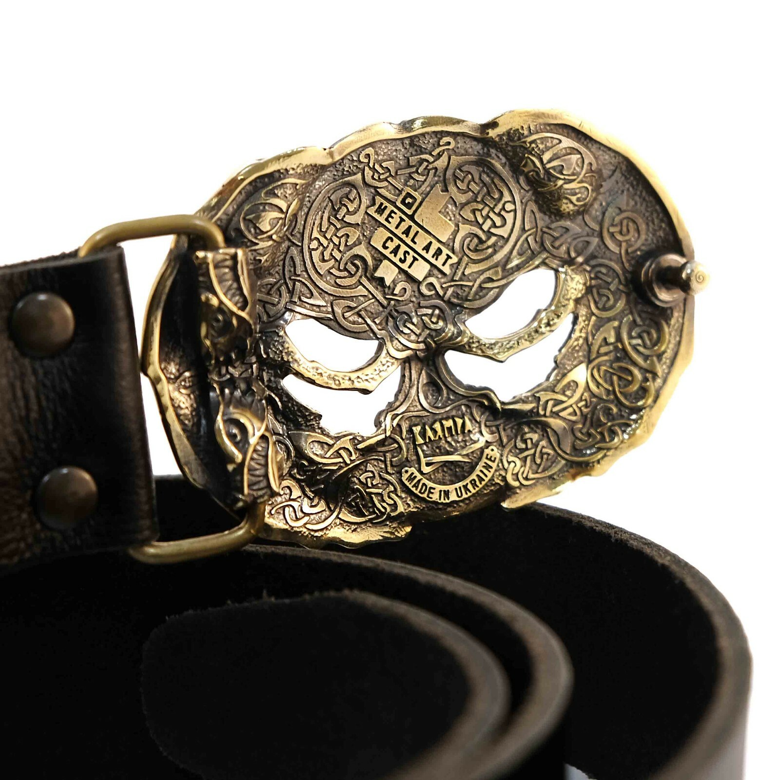 Brass belt buckle Yggdrasil, Scandinavian Nordic Celtic Norse mythology
