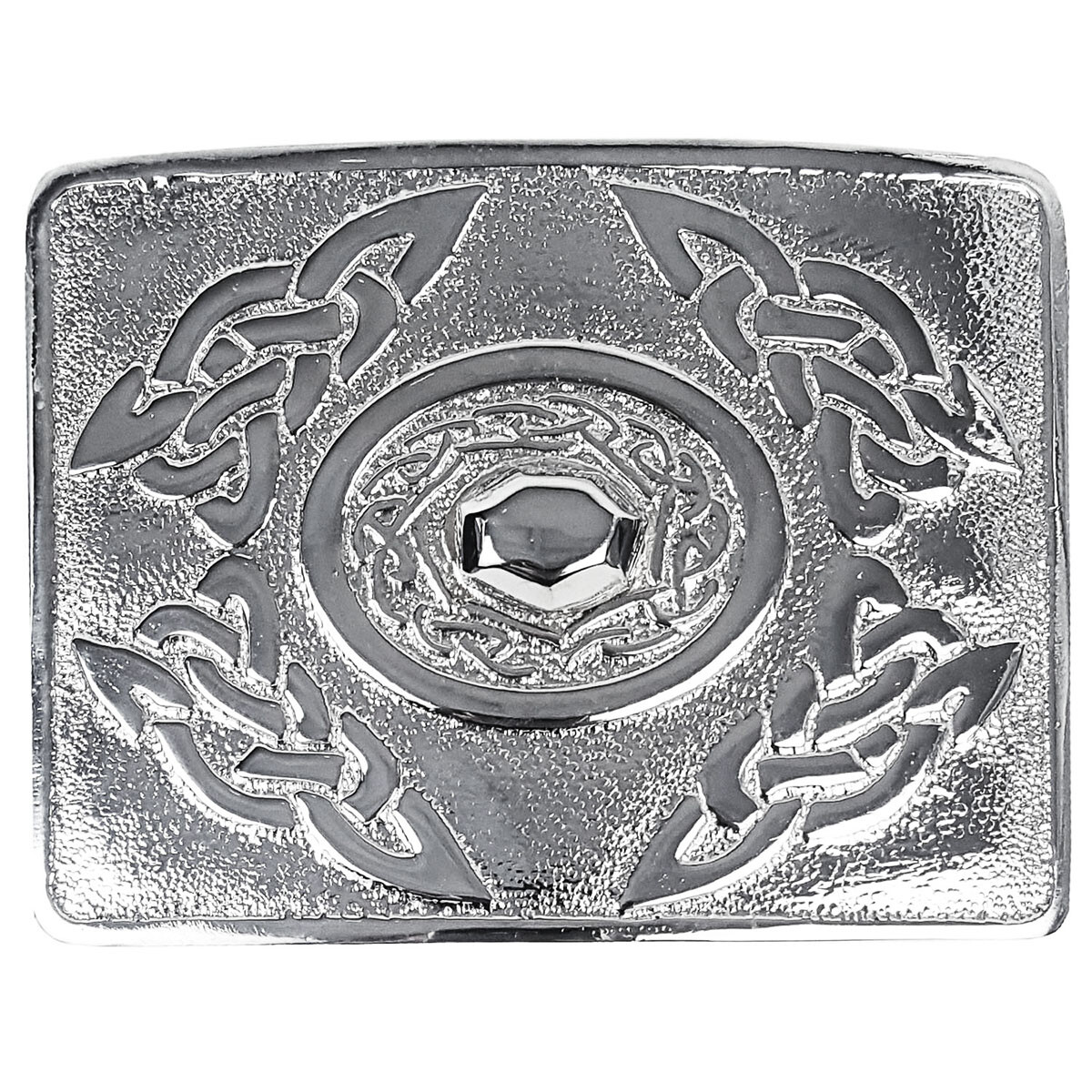 Celtic Oval Chrome Kilt Belt Buckle