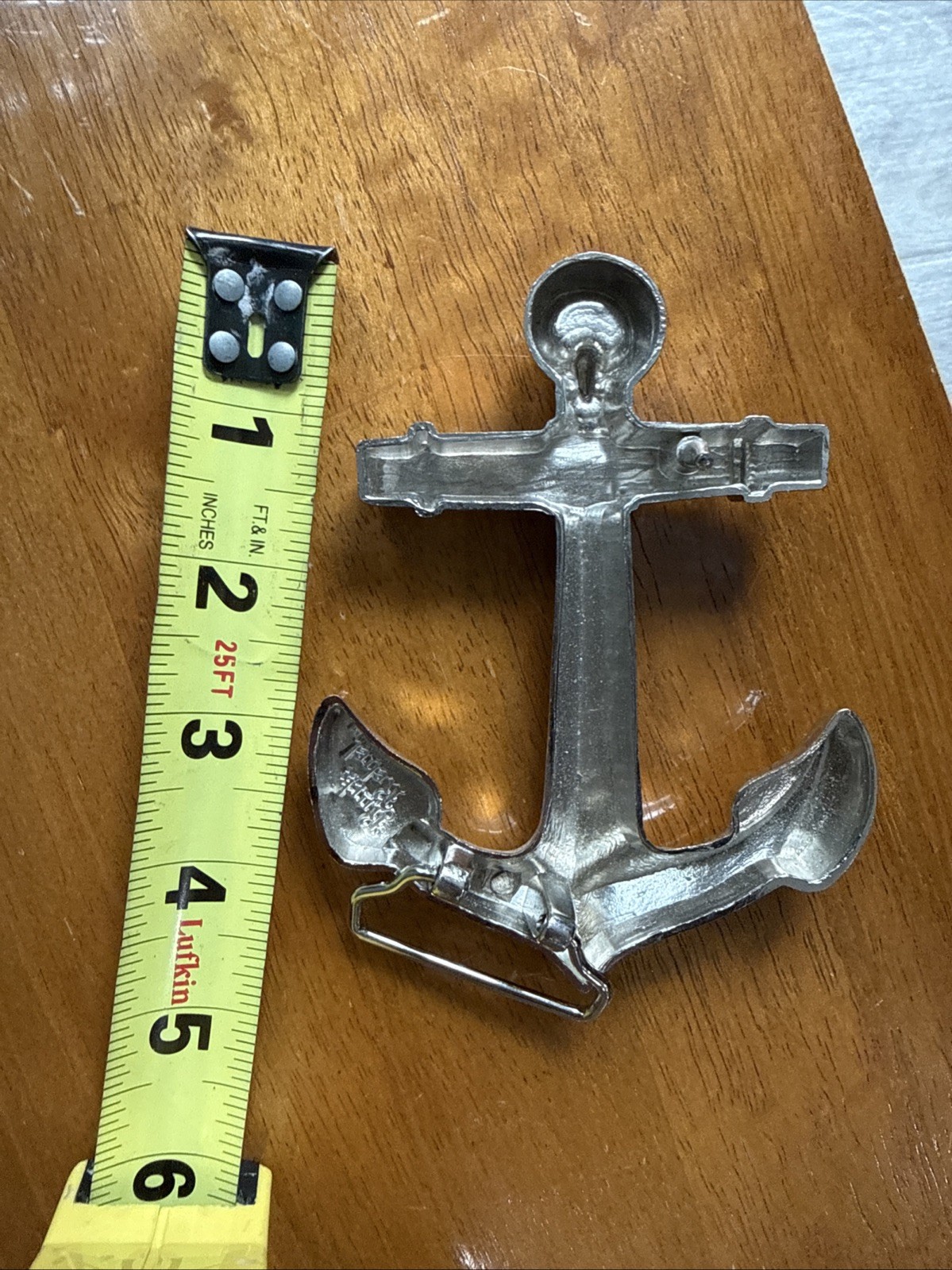 VTG Rock Rebel Anchor Belt Buckle Silver Metal j1