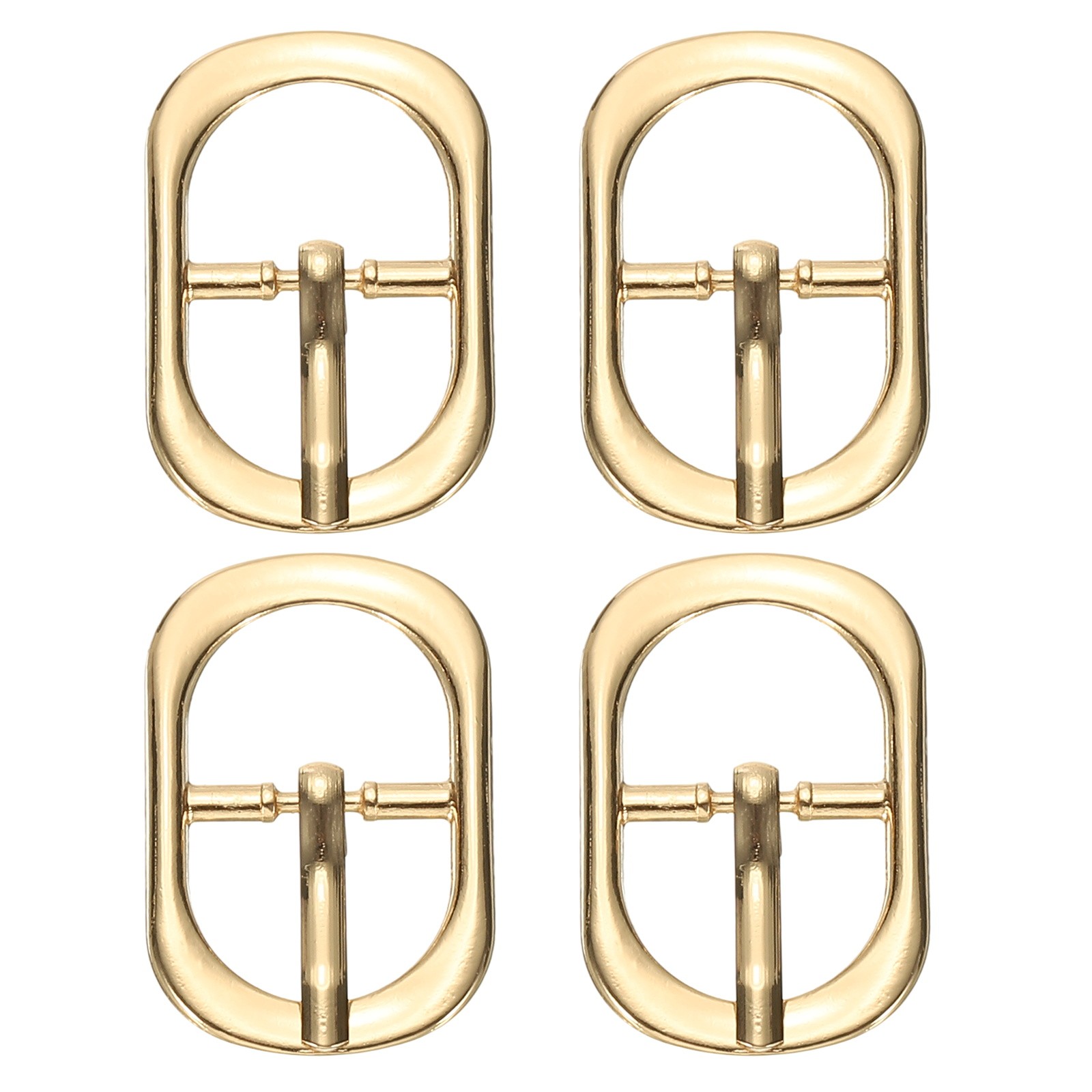 4 Pcs 0.6 Inch Single Prong Buckle Oval Center Bar Buckle, Rose Gold