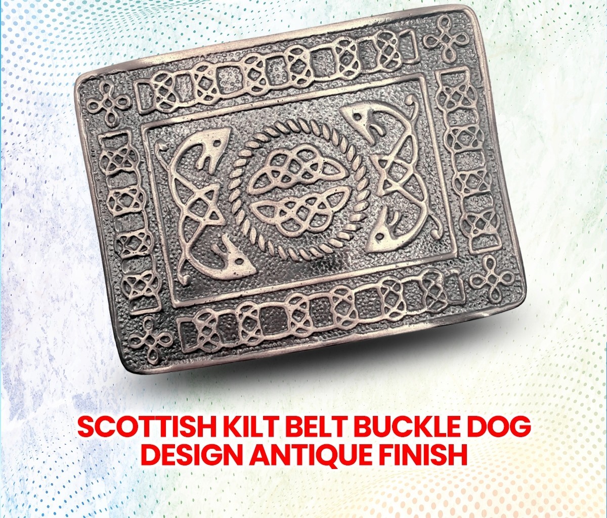Scottish & Highland Kilt Belt Buckle Celtic Design High Quality Antique Finish