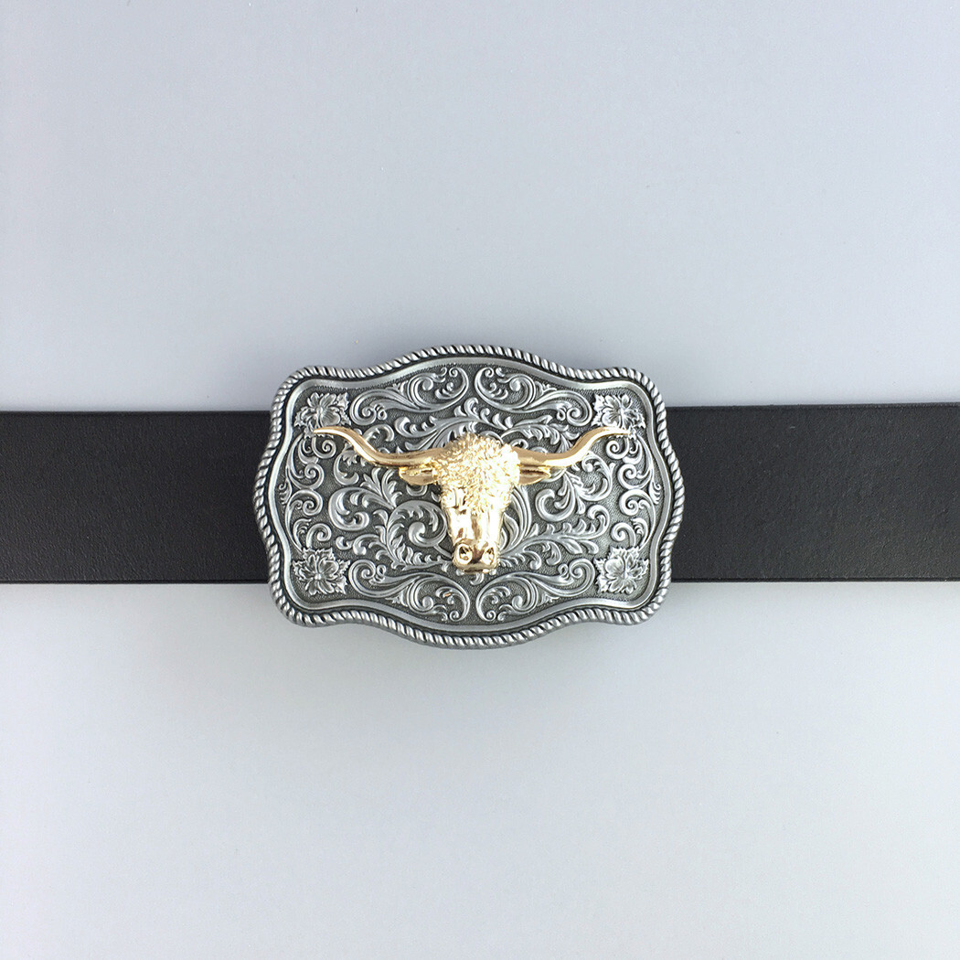 Small Size Vintage Bull Head Western Belt Buckle Boucle de Ceinture