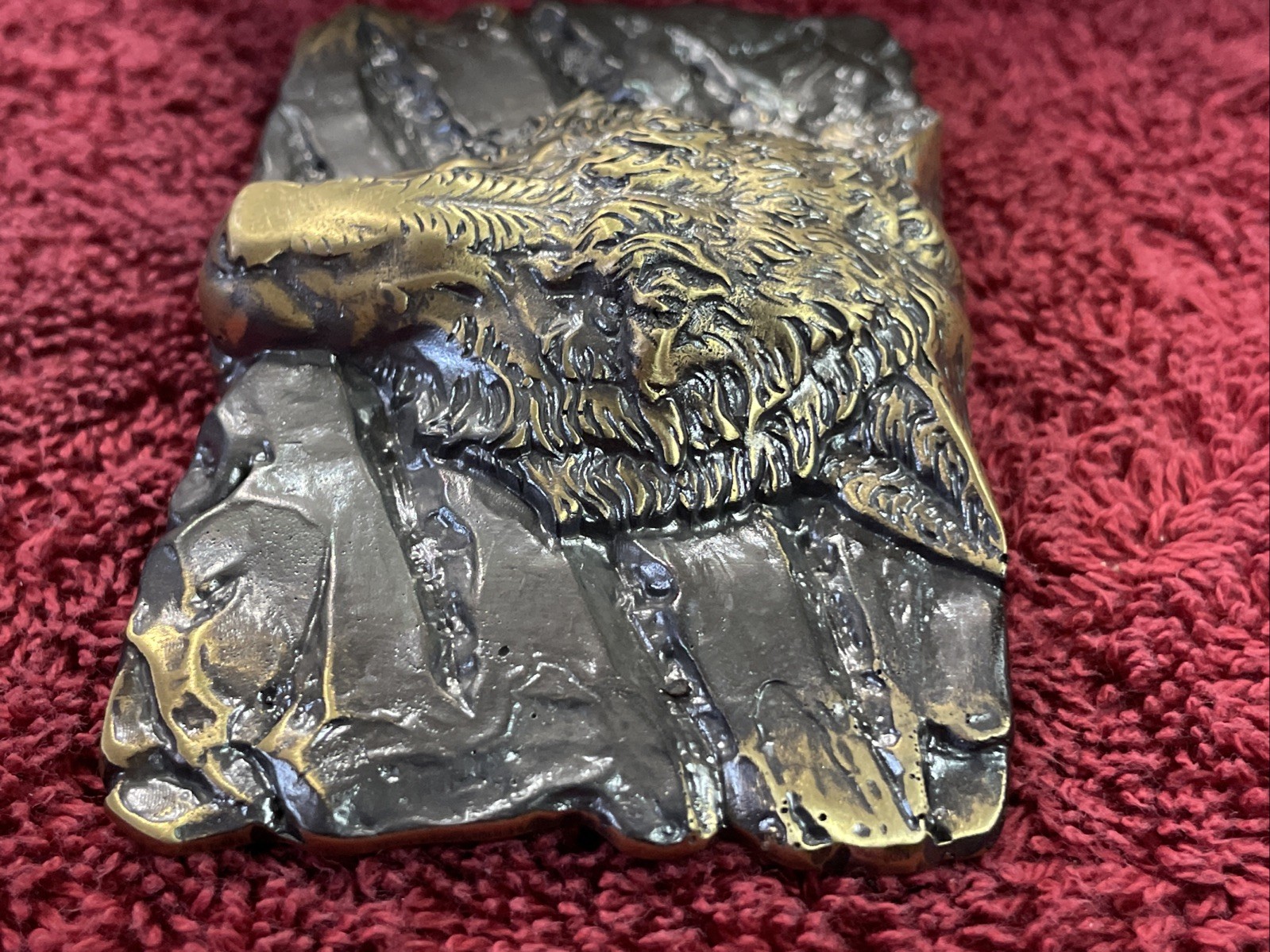 Belt buckle « Fenrir Wolf », Animal Brass belt buckle; Werewolf belt buckle