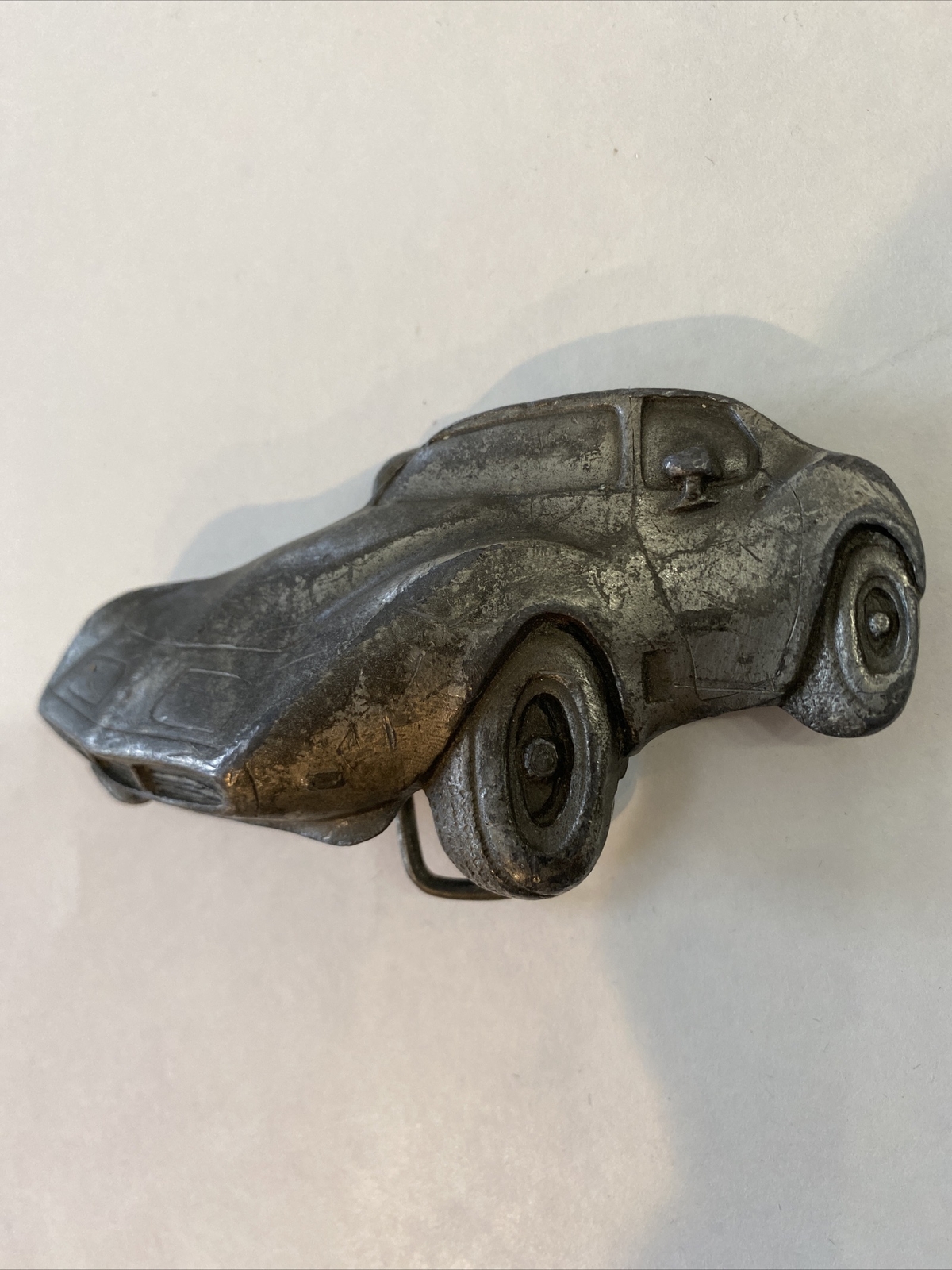 Vintage 1979 Corvette Belt Buckle Indiana Metal Craft M 93 Pewter
