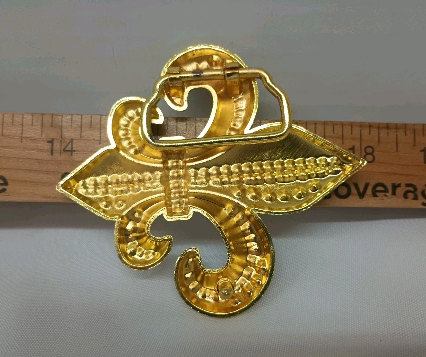 New Gold & Black Metal Belt Buckle With Rhinestones 3.5&Prime; Wide