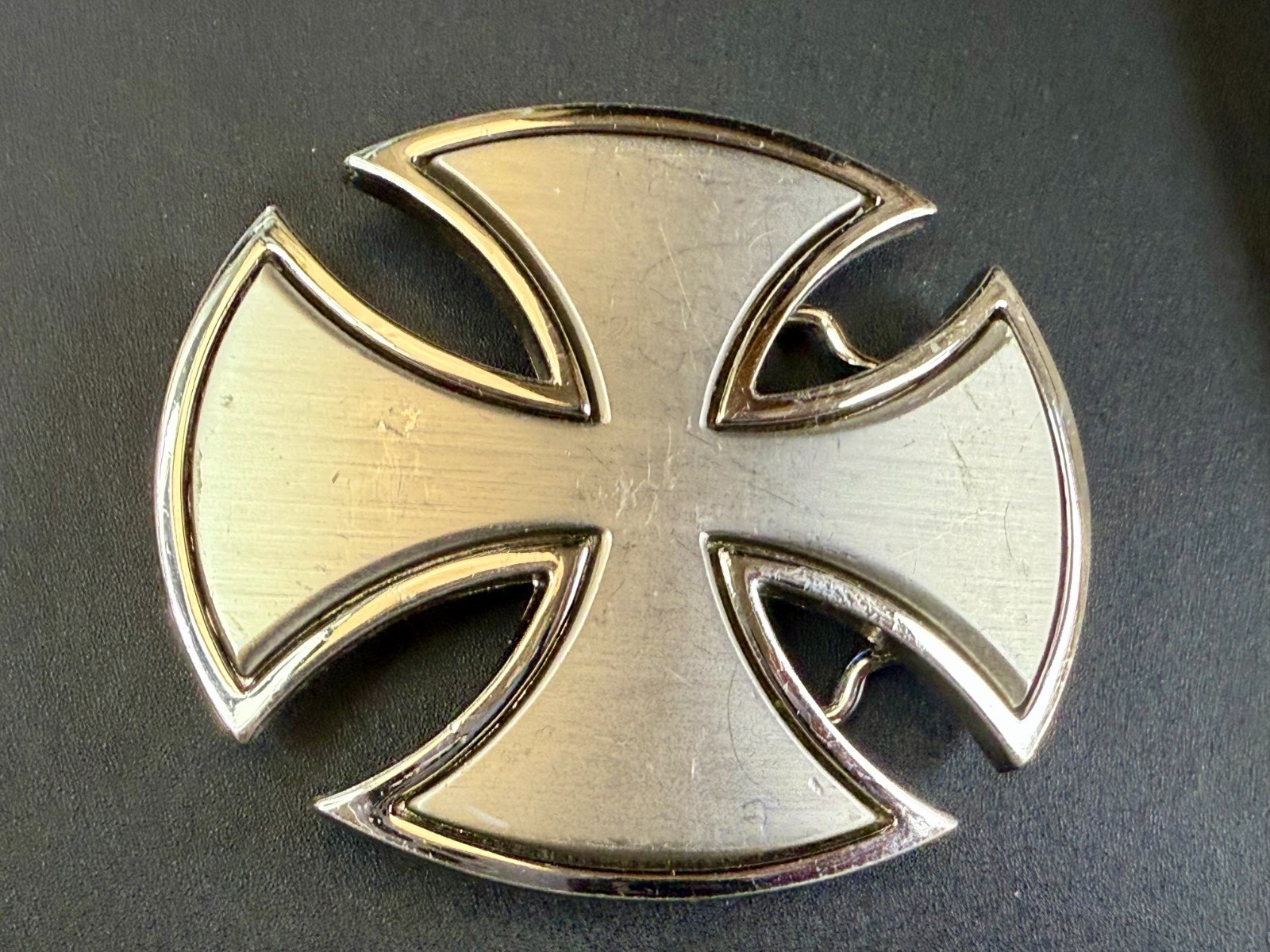 Maltese Iron Cross Religious Gothic Punk Vibe Cutout Silver Color Belt Buckle