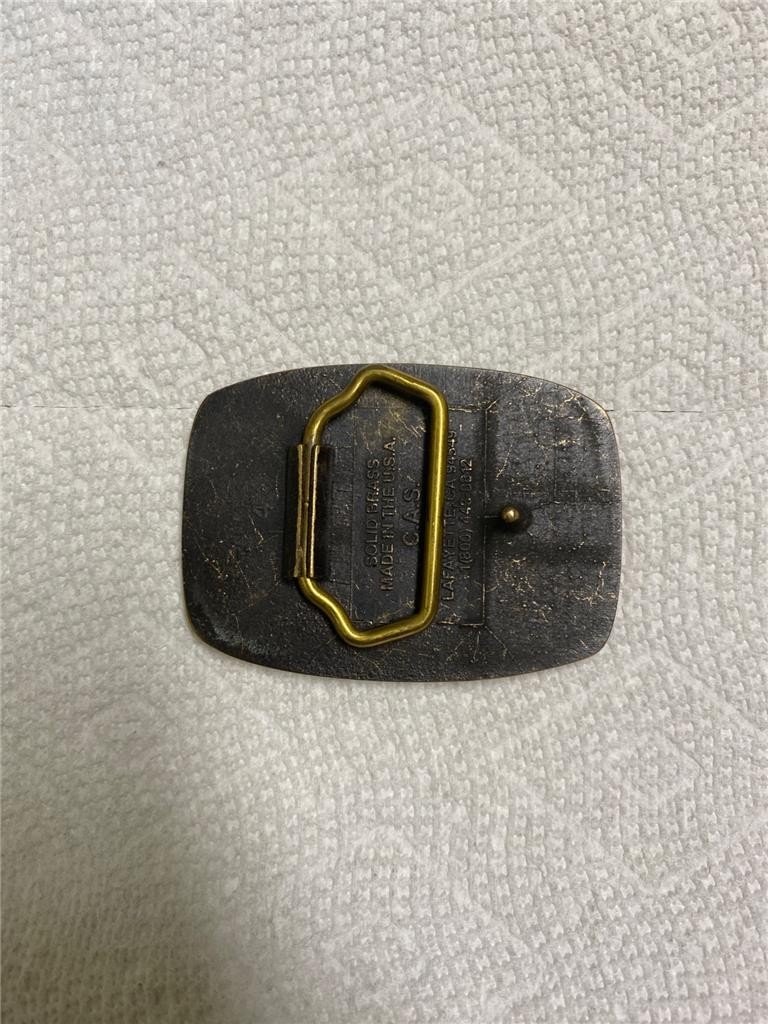 Vintage Solid Brass Williamette Salmon Quest Belt Buckle