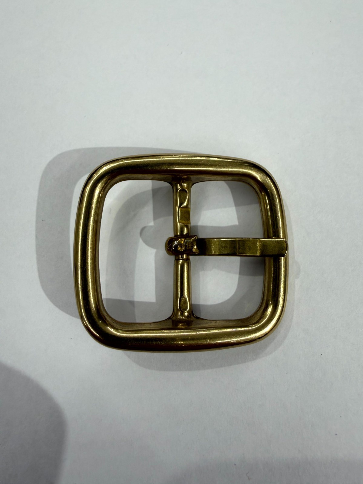Solid Brass Raw Brass Center Bar Belt Buckle Made in Italy Fits 1&Prime; Belt Strap