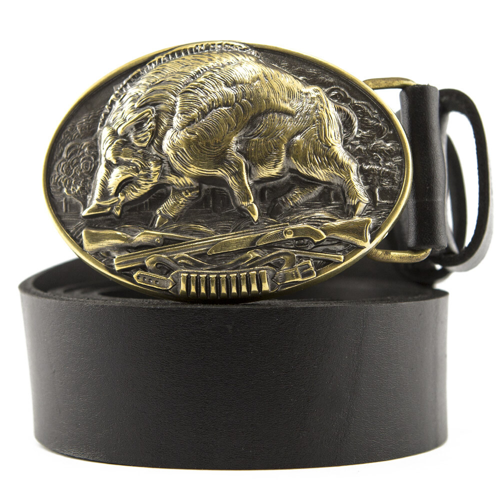Belt buckle Wild boar hunting, Hunting belt, Solid brass buckle