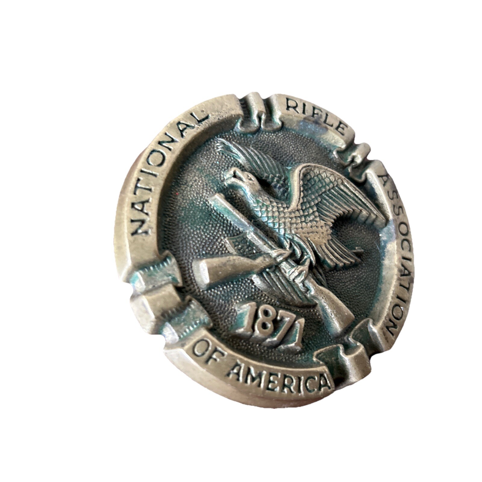 VTG 1978 “NATIONAL RIFLE ASSOCIATION OF AMERICA 1871” SOLID BRASS BELT BUCKLE S