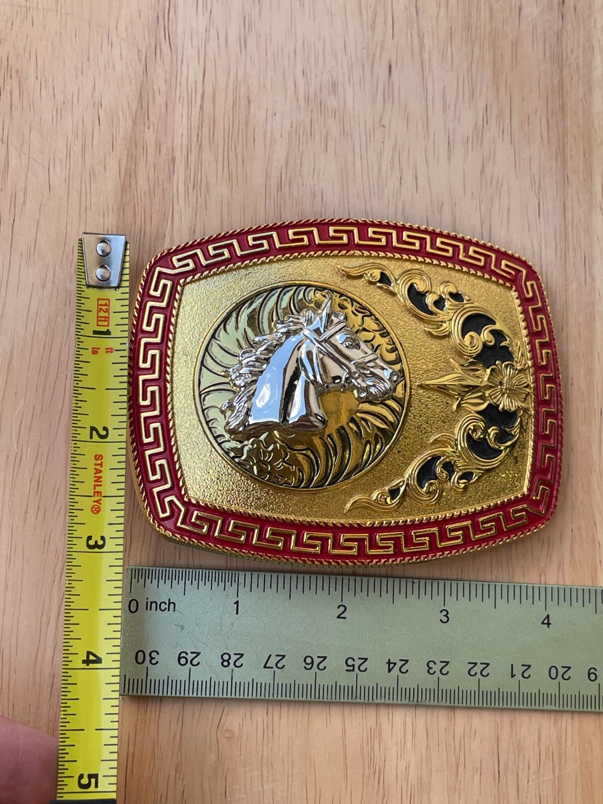Western Buckle Gold Silver Red Horse Head Buckle Cowboy 2 » Hebillas Vaqueras
