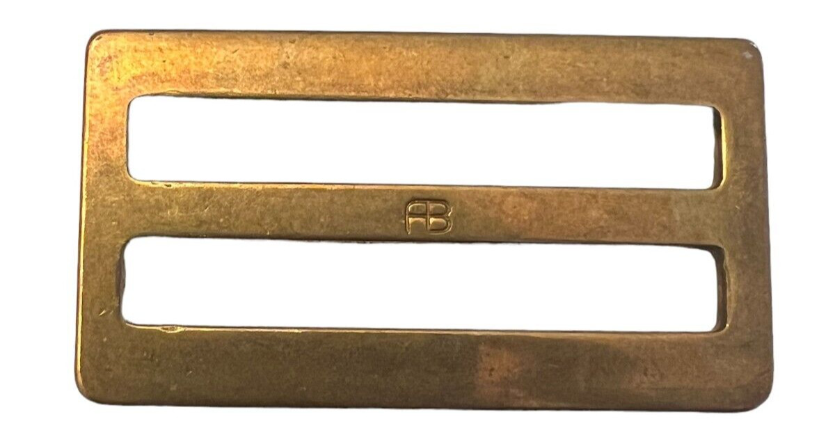 US Military Belt Buckle Gold Plated Slotted Red Brass Class 1 Type I 2.25&Prime; USMC