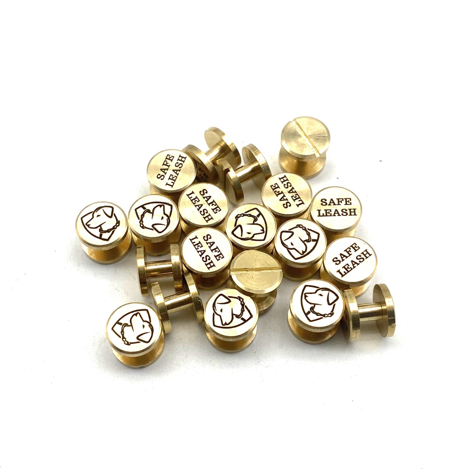 Custom Logo&Text Leather Craft Chicago Screw Rivets Flat Cap 12mm Diameter