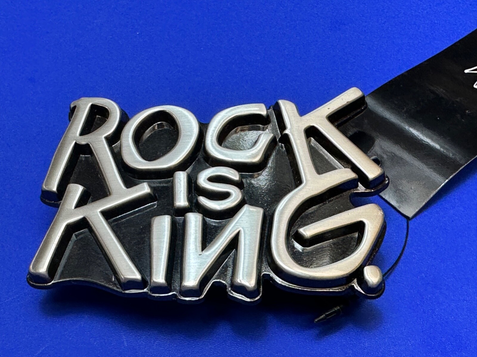 Rock Is King – Fashion Music Brand NOS Raised Letters Belt Buckle – In Box