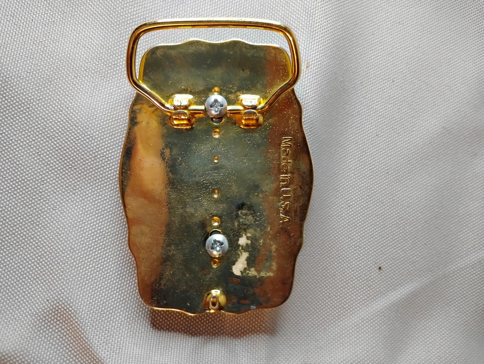 Western Style Belt Buckle with a cabochon insert Die cast Buckle 3.5” Made USA