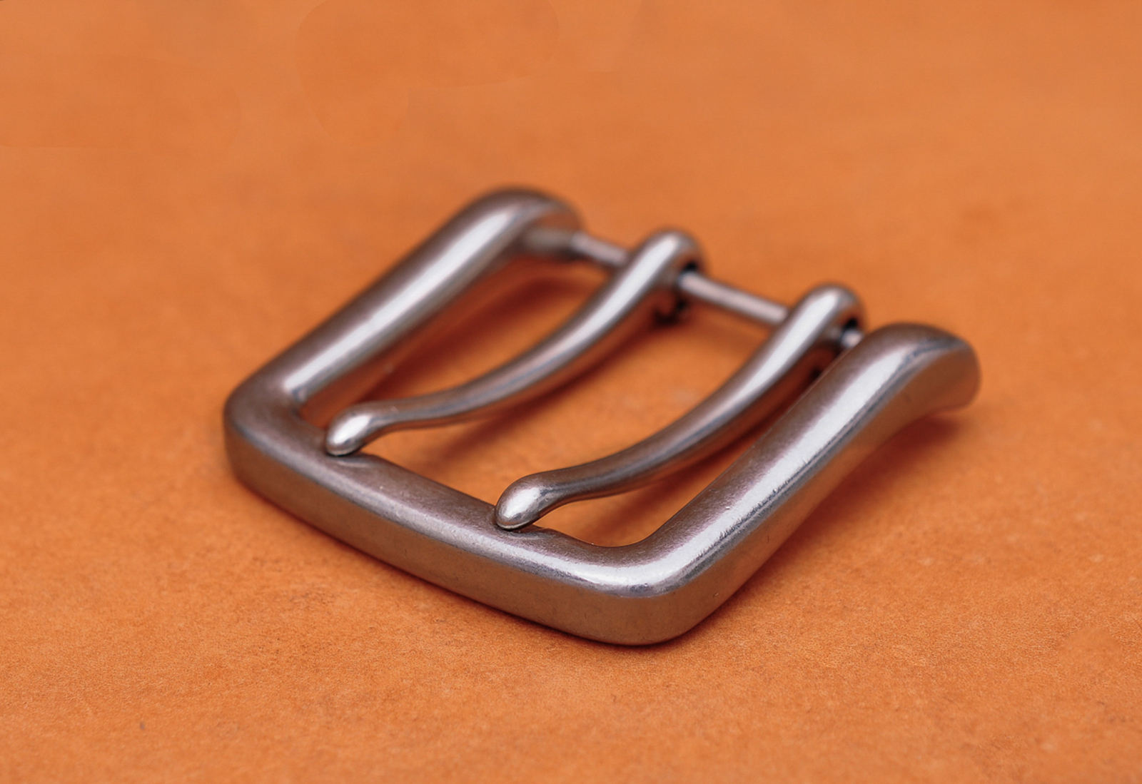 Men Heavy Double Tongue Pin Prong DIY Belt Buckle Fits 39MM Belt Straps Silver