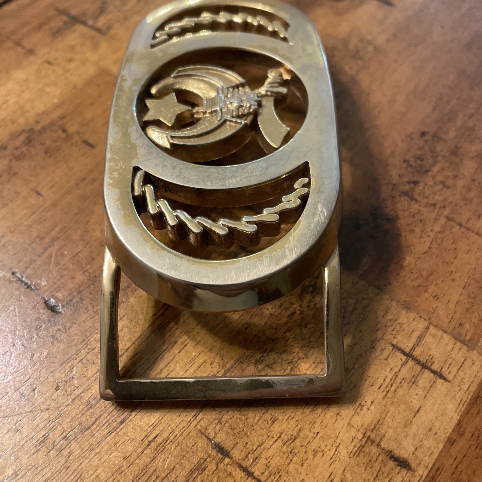 Vintage Shriners Masonic Belt Buckle Burrell Buckle Company