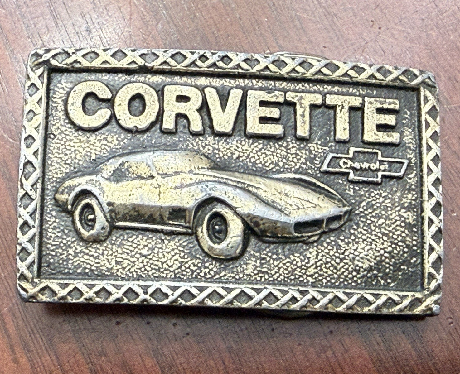 Koleaco Enterprises Corvette Men’s Silver Metal Clip Belt Buckle 1.5in B-825