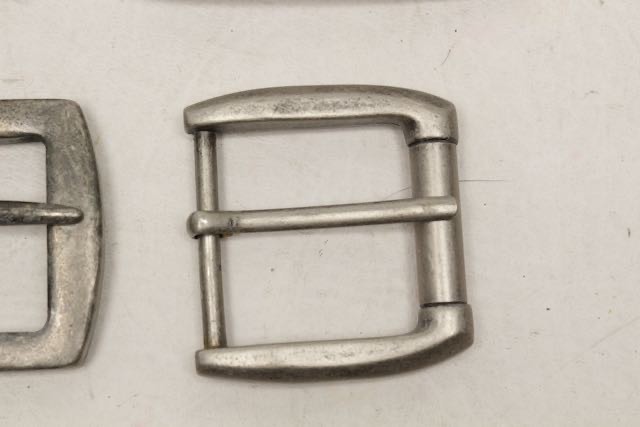 Lot of 9 Assorted Belt Buckles 1.5” Silvertone Studs Chrome Brass Leather Craft