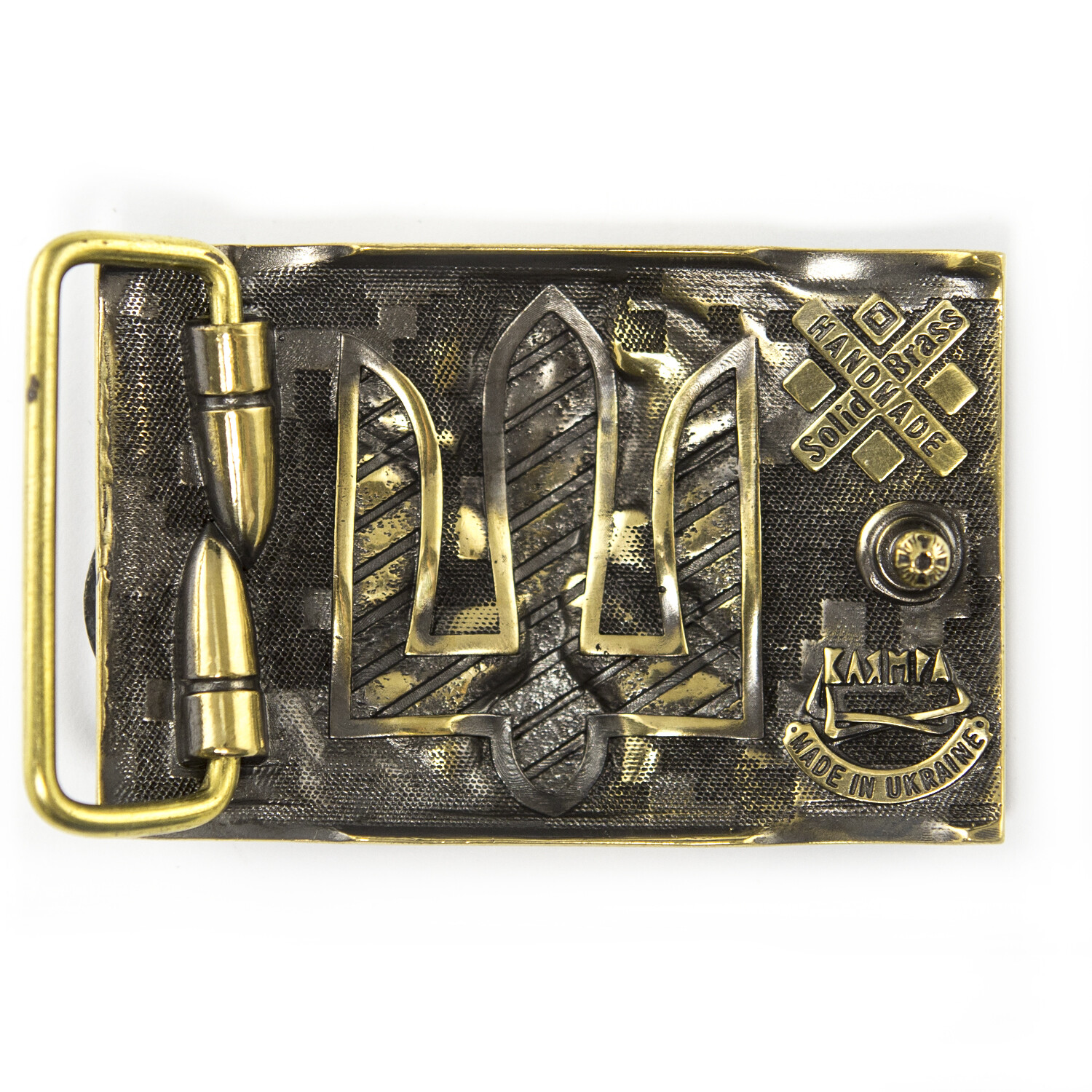 Infantry belt buckle, Handmade Ukrainian military Mechanized Forces brass buckle