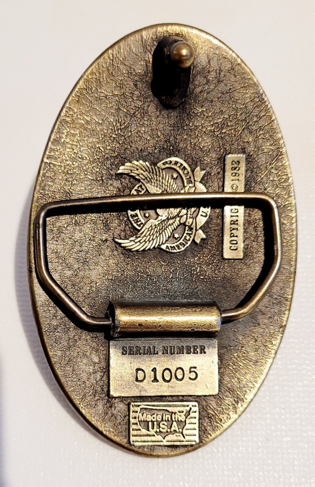 VTG « GRANDPA » BELT BUCKLE 1982-GREAT AMERICAN BUCKLE CO USA-SWIVEL IS 1 7/8&Prime;