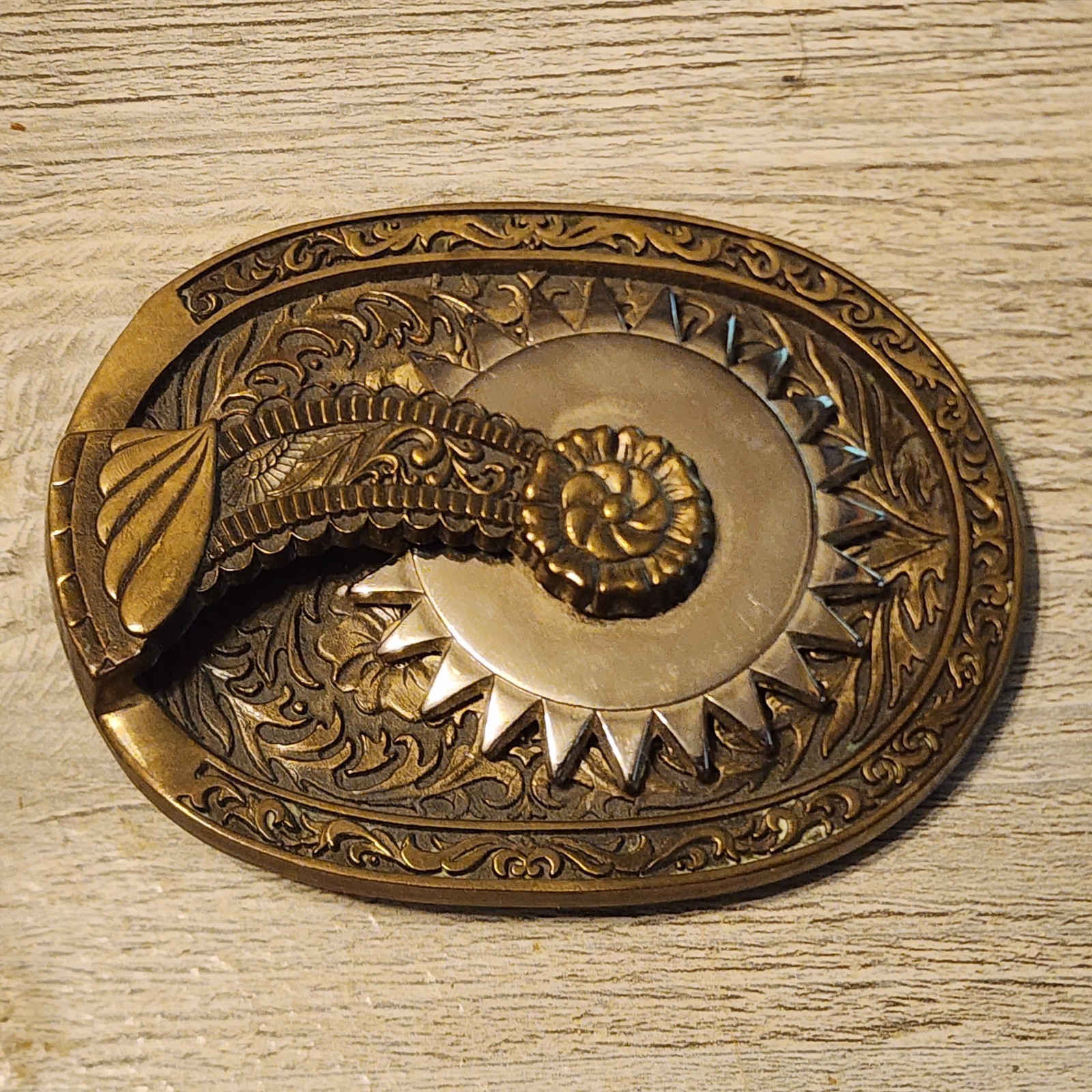 Choice – Vintage Belt Buckle Eagle Fur Rendezvous Cross Crockett Spinning Spur